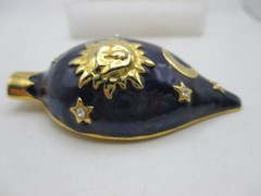 VTG Signed LIA Celestial Brooch Sun Moon Stars Night Sky 2.5″