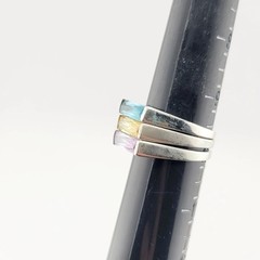 Vtg Ring Set 3pc Sz 9.5 Multi-color Matching Cubic Zirconia Stackable Jewelry