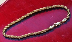 10k yellow gold bracelet 7.0″ rope chain vintage 1.6gr
