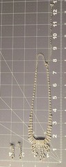 Rhinestone Necklace w/Extender & Earrings Set Sparkly Glamorous Princess 8″-11″