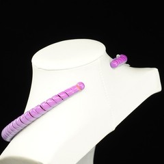 80s Lilac Coiled Spiral Wrap Collar Statement Necklace