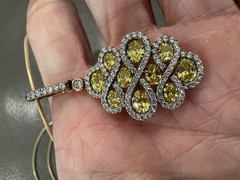 Stunning Gold Over STERLING SILVER YellowCZ Necklace PENDANT