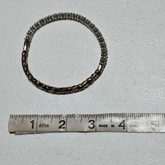 Vintage 1968 Two Tone Gold Silver Chain Bangle Bracelet Retro Fashion Jewelry
