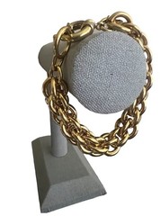 Vintage J. Crew Gold Tone Double Chain Link Statement Bracelet – Size 6.25 In