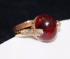 0.66ct Rose Cut Diamond Garnet Victorian Look 925 Silver Anniversary Ring