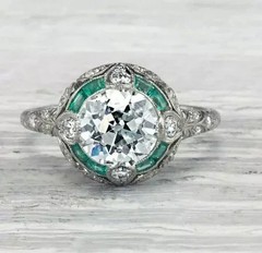 2.8Ct Art Deco Style Round Cut Lab Created Diamond 925 Silver Engagement Ring