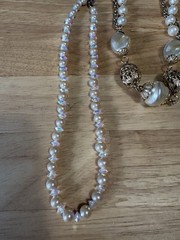 L23/ Lot Of 5 Vintage Necklaces -Faux Pearls/AB / 1928 – To Wear Or Resell