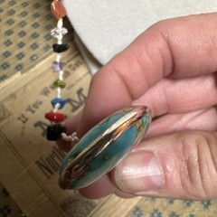 Bohemian Natural Stone Gem Pendant Necklace Turquoise Pendant ￼