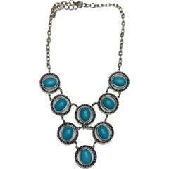 Blue Howlite Necklace 19″ Boho Country Southwestern Bohemian