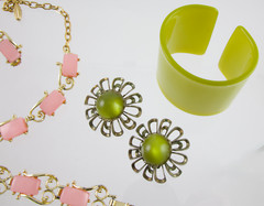 Lot of 12 Moonglow Thermoset Jewelry Necklace Bracelet Brooch Hair Scarf Slide