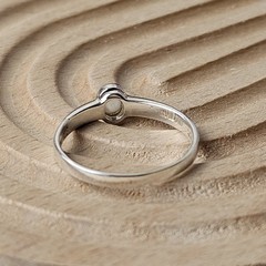 925 Sterling Silver Moonstone Minimalist Stackable Ring Size 6 – 1.29g