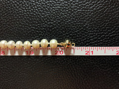 Genuine Cultured Pearl Strand Necklace + Bead Chain Necklace Gold Tone P26