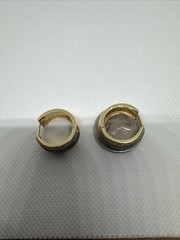 14k Yellow Gold Enameled Cheetah Leopard Print Hoop Earrings Vintage, 21mm, SLC