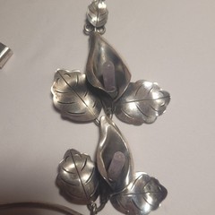 vintage PAR Taxco sterling silver (925) jewelry set with amethyst teardrops.