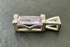 THREE VINTAGE STERLING SILVER SPRING COLOR GEM CHARM PENDANTS G354