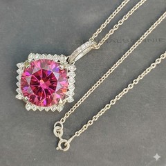 HUGE ,Gorgeous 30.50 Ct Pink Diamond Solitaire Necklace-FREE Diamond Studs