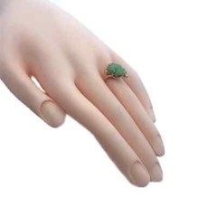 Diamond Gold Frog Ring Carved Jade 18k Yellow Vintage