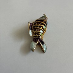 Vintage Enamel Articulated Koi Fish Pendant