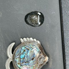 Vintage Taxco PRH Mexican Sterling Silver Fish Brooch W/ Abalone Shell Inlay