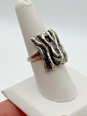 Vintage Sterling 925 BRUTALIST FREE-FORM UNIQUE RING Size 7.5 10.77grams