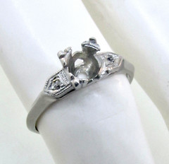 Antique Art Deco 1920’s Platinum Diamond Engagement Ring Setting