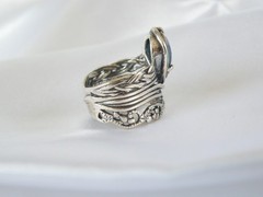 OrPaz 925 Sterling Silver London Blue Topaz Organic Ring Size 6