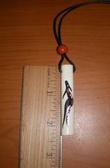 Vintage Kangaroo Wallaby BONE Pendant Leather Lariat Necklace * 2.25″ Australia