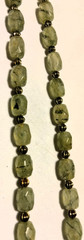 Vintage/Antique Prehnite Gemstone Faceted Beads Beaded Necklace