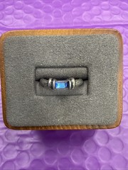 ⭐️Sterling Silver Blue Simulated Sapphire Size 5.5 (4)
