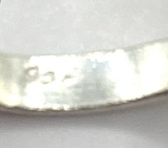 Vintage Sterling Silver / 925 Large Teardrop Green Prehnite Ring Size 11.5