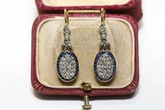 Art Deco Style Pear Lab-Created Diamond Engagement 14k White Gold FN Earrings