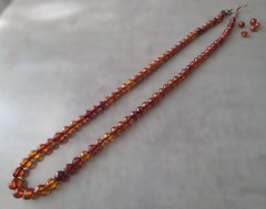Antique Natural Baltic Amber Faceted Beaded 22″ Necklace 16.9g as/is