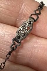 Vintage Victorian Revival Sterling Silver Carved Shell Cameo Pendant Necklace