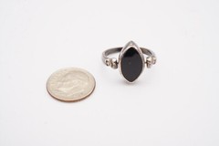 Vintage Sterling Silver 925 Black Onyx Azurite Spinner Ring Size 6.5