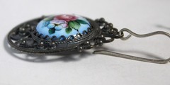 Vintage 1980s Russian Hand Painted Enamel Jewelry Earrings 3 Variations #122,157