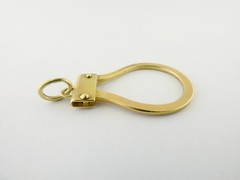 Vintage Italian 18K Yellow Gold Carabiner Clip Charm Holder Pendant