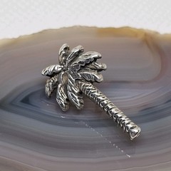 925 Sterling Silver Palm Tree Sliding Charm Pendant Slider