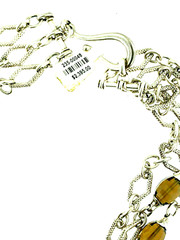 Charles Krypell Smoky Quartz Multi-Row Chain Necklace~14Kt & 925 Sterling Silver