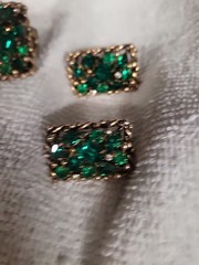1950s Beautiful Dark Green Signed Barclay Demi-Parure