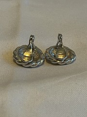 Vintage Monet Silver Tone Knotted Rope Clip-on Earrings Round Wreath