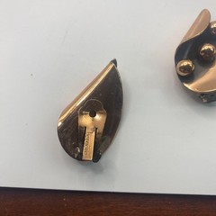 Vintage Bergere Gold Tone Leaf Clip On Earrings Womens 1.25 In Jewelry