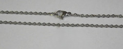 Silver tone stainless steel 2mm x 18″ chain link necklace only