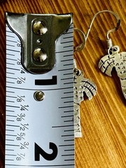 Vintage Mexican Etched Sterling Silver Palm Tree Dangle Earrings 1 5/8” Marked