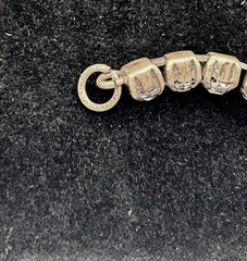 Vtg CZECH Screw-back Cluster EARRINGS and BRACELET SET-Gold Tone-RHINESTONE