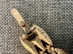 Vintage CROWN “TRIFARI” Brush Gold Tone Leaf Bracelet 7