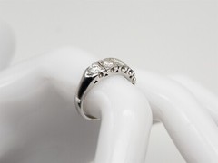 Vintage 1940s $6000 5 Stone 1.50ct VS H Natural Diamond 14k White Gold Band Ring