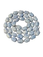 Vintage Trifari Blue Lace Lucite Necklace 32in Long
