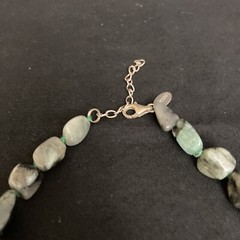 Vtg Stauer Necklace Emeralds in the Raw Silver 925 Lobster Clasp Green Artsy