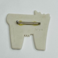Vintage Cow Brooch Aryn Rothstein Ceramic Pin 1980s Hallmark Cute Farm Animal