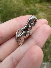 925 Sterling Silver Elephant 3D hollow pendant